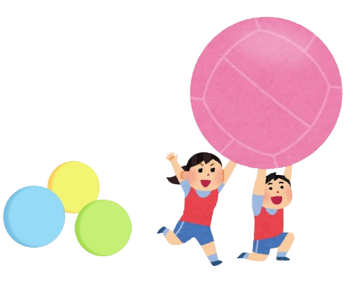 Tres pelotas de datchball e dous xogadores xogando a kinball