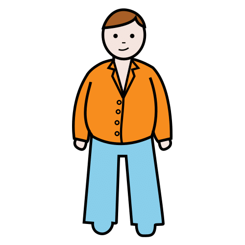 Pictograma de persoa gorda para representar o concepto de obesidade