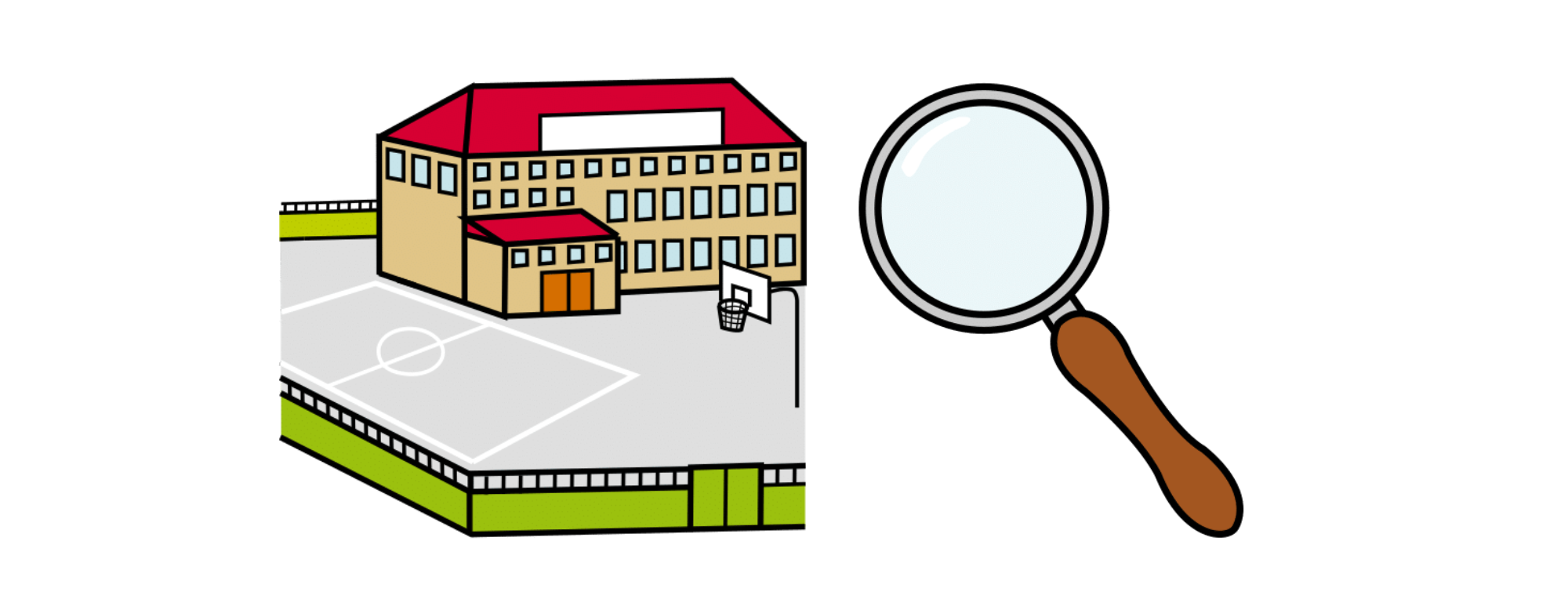 Pictogramas instituto e lupa