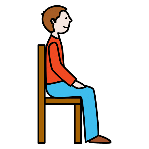 Pictograma de sentado para representar o concepto de sedentario