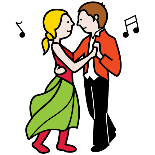 Pictograma de baile para representar un baile agarrado