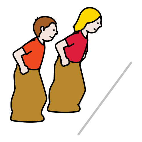 Pictograma do xogo popular carreiras de sacos