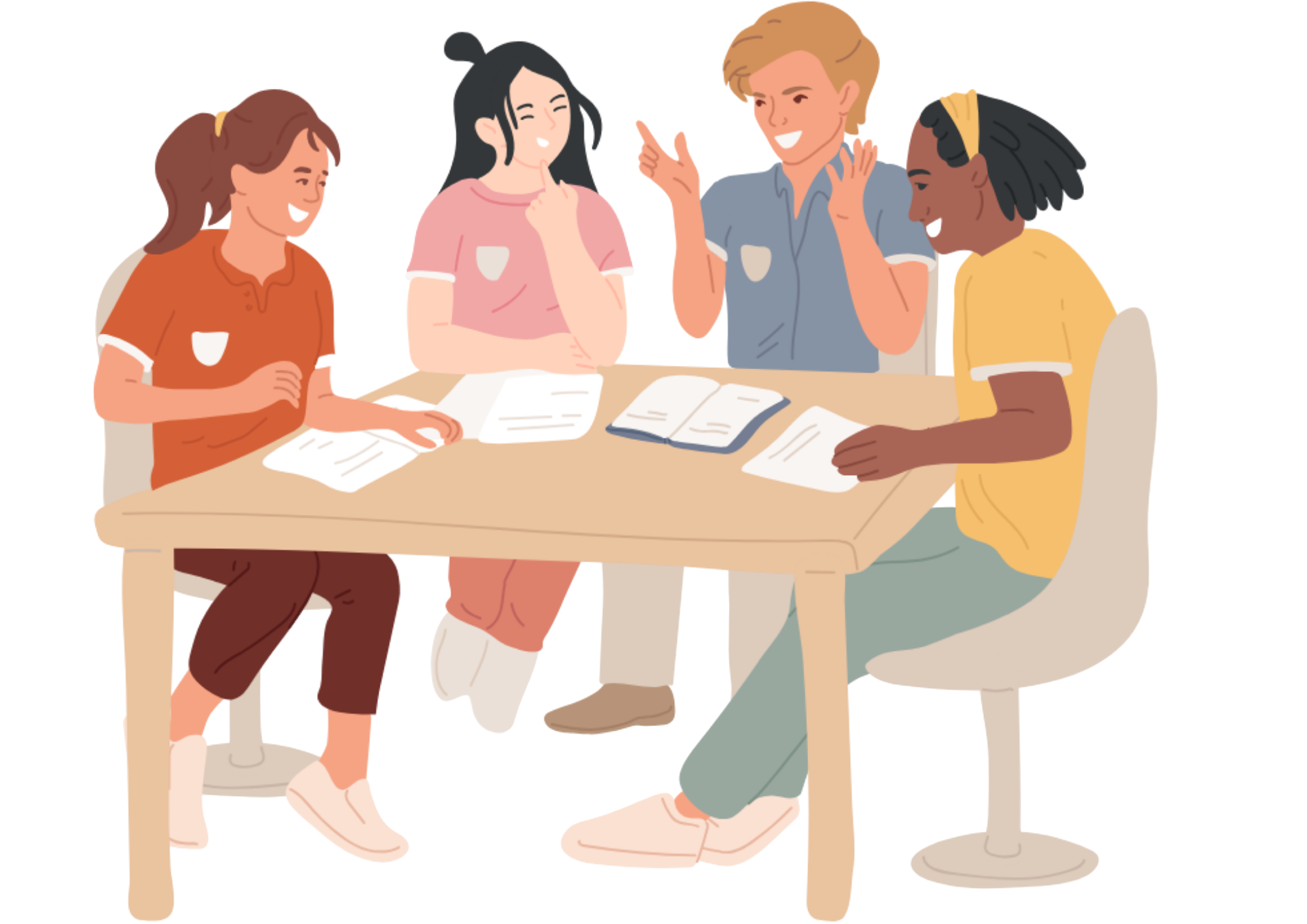 Grupo de persoas reflexionando