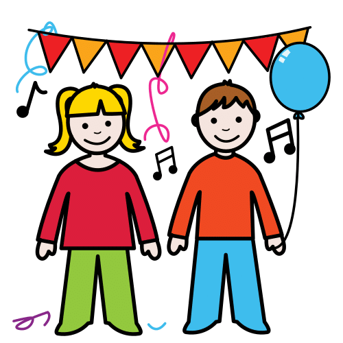 Pictograma de festa para representar a foliada