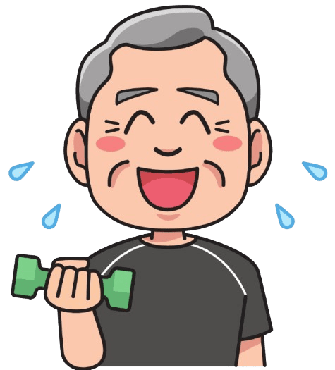 Avó sudando polo esforzo que lle supón levantar pesas