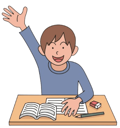 Alumno coa man levantada nunha clase