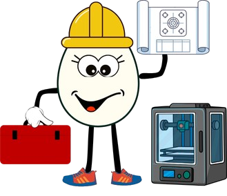 Humpty Dumpty feminina con ferramentas e un casco de obra