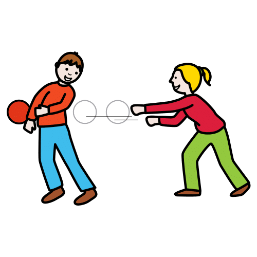 Neno evitando unha pelota.