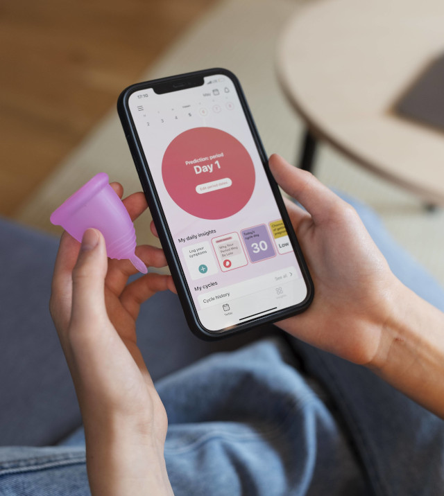 Imaxe na que se mostra unha aplicación menstrual
