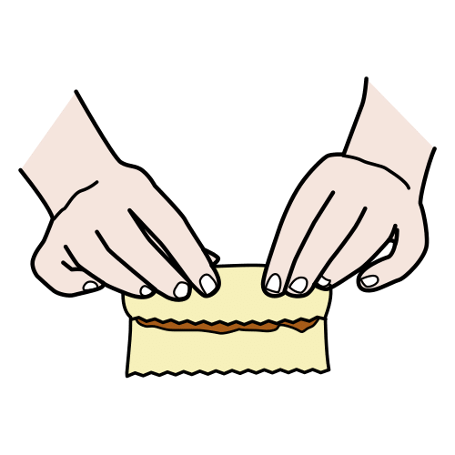 Pictograma dunhas mans dándolle voltas a un obxecto sobre si mesmo.