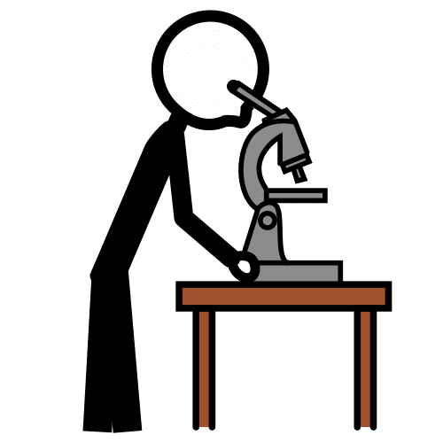 Persoa mirando por un microscopio.
