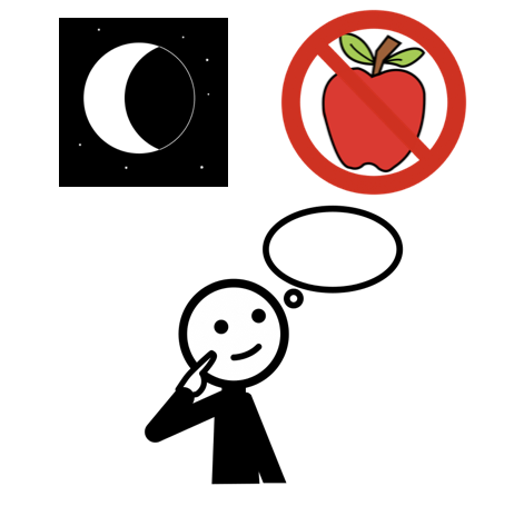 Persoa pensando se é malo comer froita de noite.