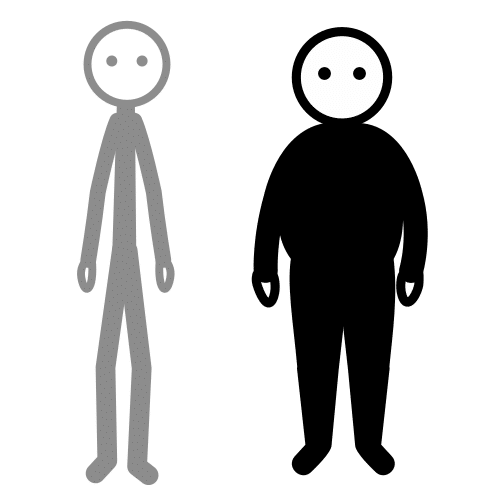 Persoa que está delgada pero ela se ve gorda.