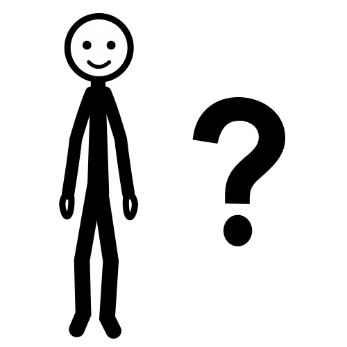 Pictograma dunha persoa cun interrogante: descoñecido