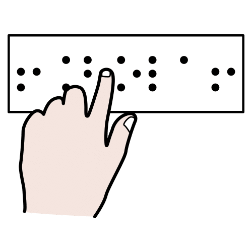 Pictograma que representa a lectura en braille