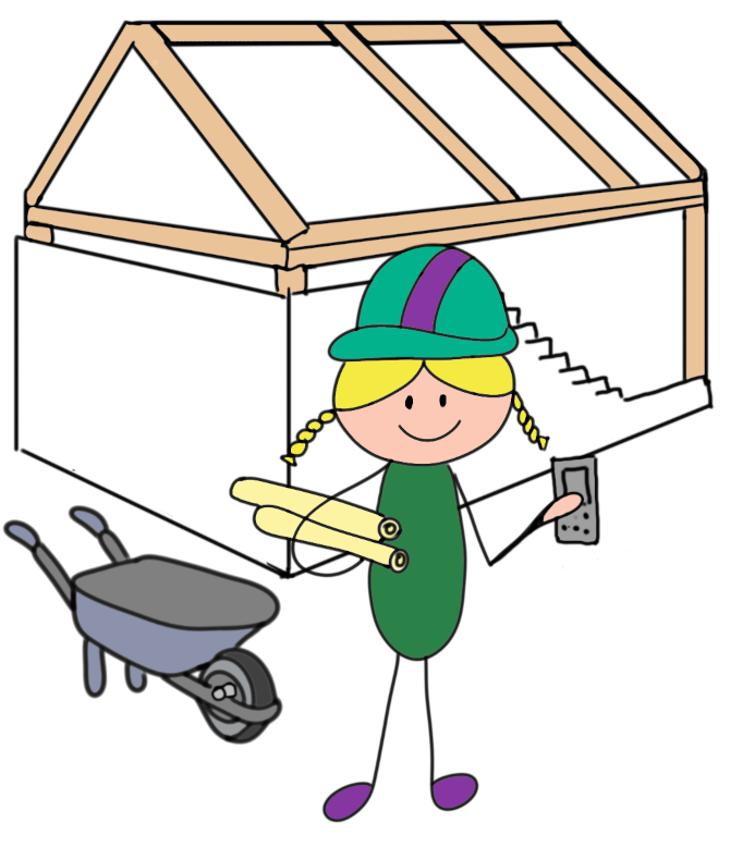 Arquitecta con obra al fondo