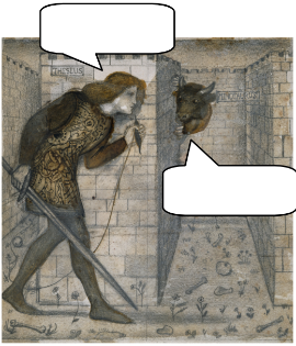 Bocadillo pensar. Teseo y el minotauro en el laberinto