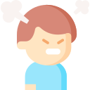 Chico saliendole humo de la cabeza