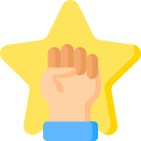 Puño cerrado con brazo hacia arriba