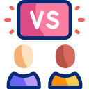 Dos jugadores mirando hacia la pantalla de juego