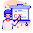 Persona exponiendo un tema