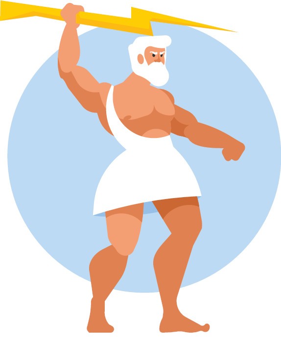 Zeus disparando un rayo