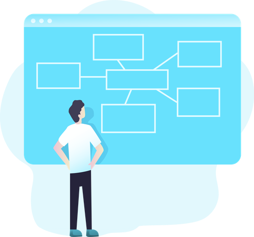 Persona mirando un mapa mental