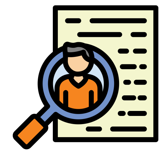 Documento con una lupa y un niño