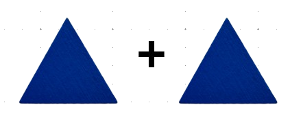 Triángulo pequeño azul claro más triángulo pequeño azul claro