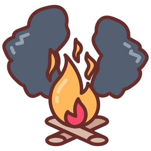 Humo de fuego Hoguera con humo gris