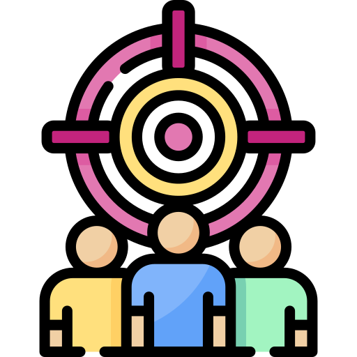 objetivo Tres personas delante de una diana