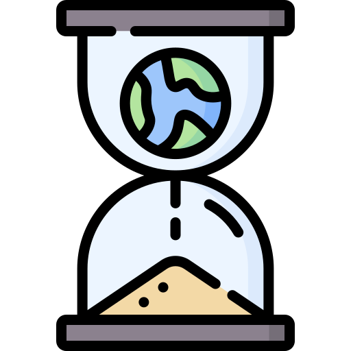 Reloj de arena con el planeta tierra