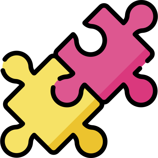 Rompecabezas Dos piezas de puzzle unidas