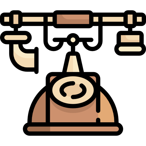 Teléfono fijo marrón antiguo