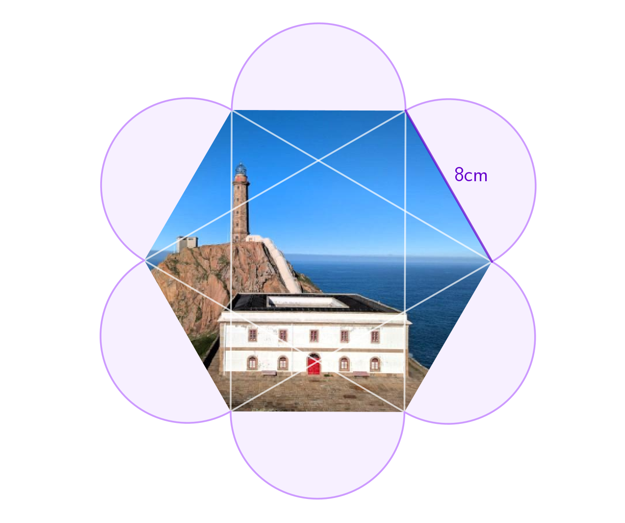 Postal plegable hexagonal