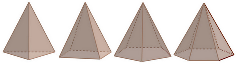 Imagen con pirámides con diferentes bases