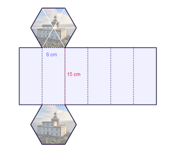 Desarrollo plano de prisma hexagonal