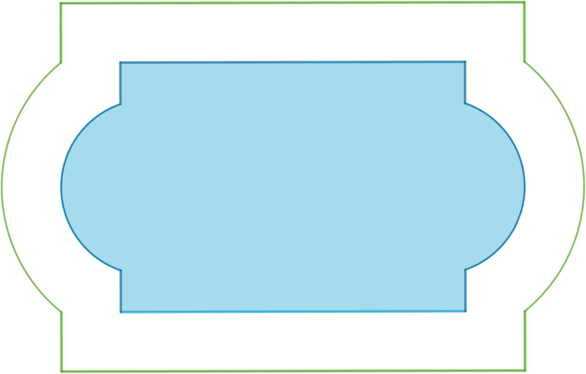 Croquis de piscina con césped