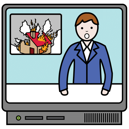 Persona hablando en televisión