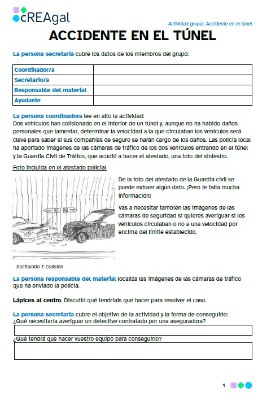 Ficha actividad Accidente en el túnel