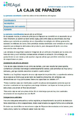 Ficha actividad La caja de Pápazon