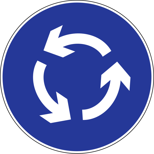 Señal de tráfico de rotonda Señal de tráfico de rotonda