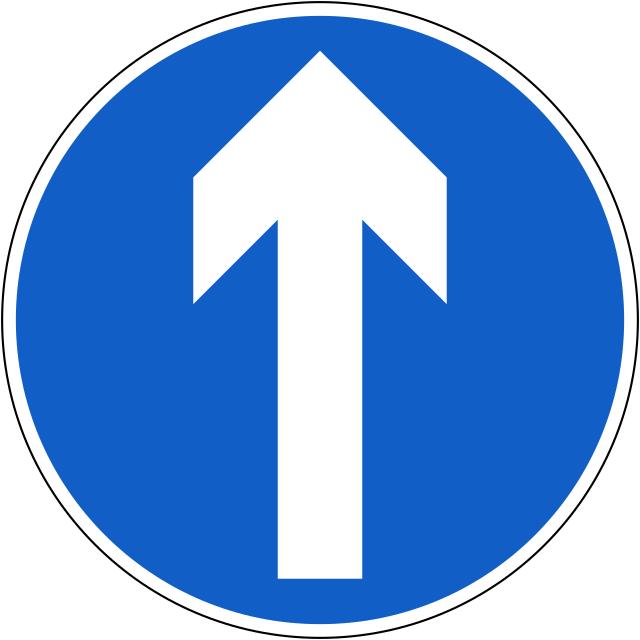 Señal de tráfico de dirección obligatoria de frente Señal de tráfico de dirección obligatoria de frente