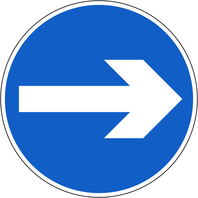 Señal de tráfico de dirección obligatoria a la derecha Señal de tráfico de dirección obligatoria a la derecha