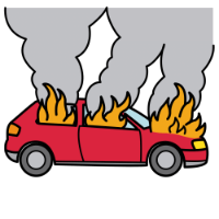 Coche ardiendo