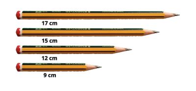 Cuatro lápices de distintos tamaños