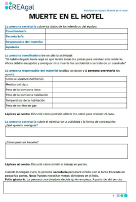 Ficha actividad Muerte en el hotel