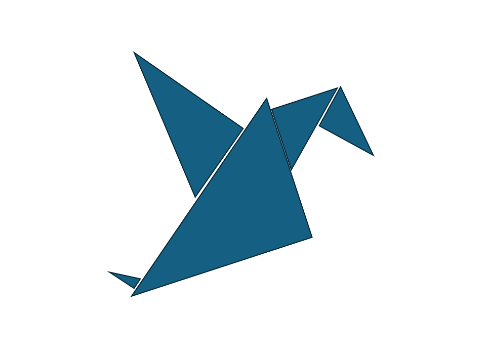 Pictograma de una grulla de origami