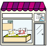 Pictograma tienda de costura