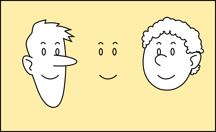 Personaxes amosando satisfación